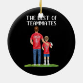 Fußball Vater Son Vathers Day Fußball Spieler Keramik Ornament (Hinten)