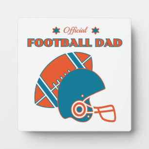 Fußball-Vater Sportliebhaber orange blau vintage Fotoplatte