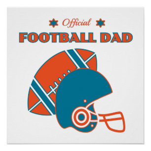 Fußball-Vater Sportliebhaber orange blau vintage Poster