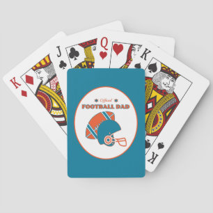 Fußball-Vater Sportliebhaber orange blau vintage Spielkarten