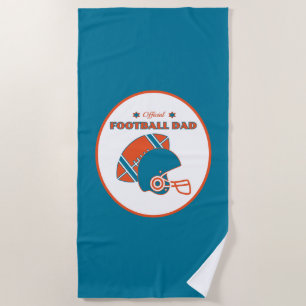 Fußball-Vater Sportliebhaber orange blau vintage Strandtuch