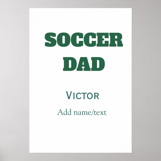 FUSSBALL-VATER-TAG-GESCHENKE GRÜN EINFACH POSTER (Vorne)
