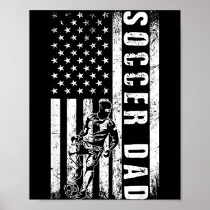 Fußball-Vater USA-Flagge Fußball-Team Fan Daddy Vä Poster