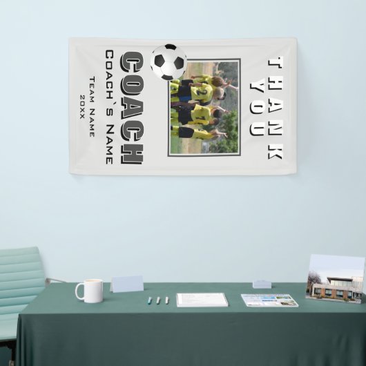 Fußball Vielen Dank Coach Team Foto Banner (Messeveranstaltung)