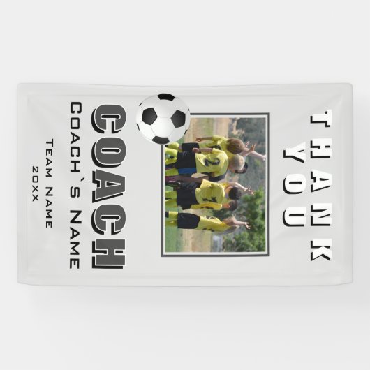 Fußball Vielen Dank Coach Team Foto Banner (Horizontal)