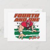 Fußball Vierte und Eins Postkarte (Vorne/Hinten)