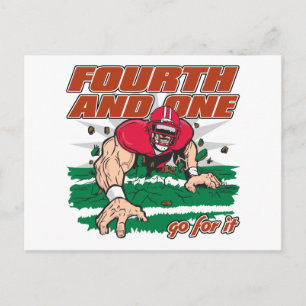 Fußball Vierte und Eins Postkarte