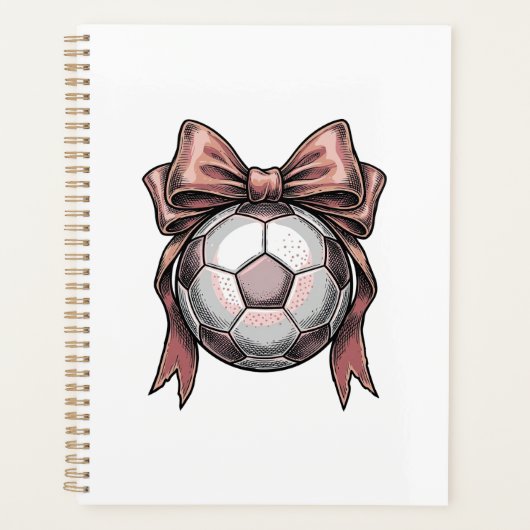 Fußball Vintage mit rosa Schleife Planer (Vorderseite)