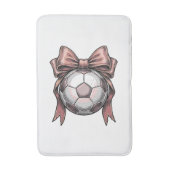 Fußball Vintage rosa Schleife Badematte (Vorderseite Vertikal)
