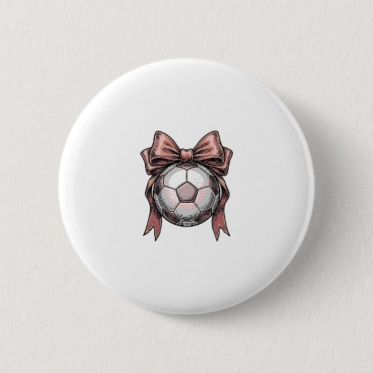 Fußball Vintage rosa Schleife Button (Vorderseite)