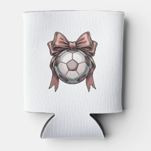 Fußball Vintage rosa Schleife Dosenkühler