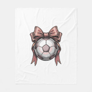 Fußball Vintage rosa Schleife Fleecedecke