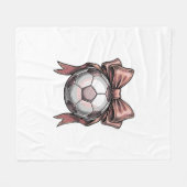 Fußball Vintage rosa Schleife Fleecedecke (Vorderseite (Horizontal))