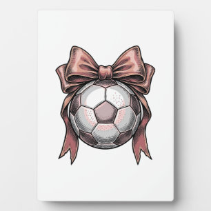 Fußball Vintage rosa Schleife Fotoplatte