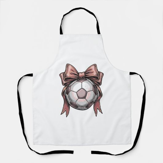 Fußball Vintage rosa Schleife Schürze (Vorderseite)