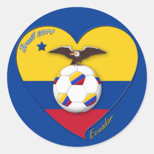 Fußball von ECUADOR. Ecuadorian National Team Runder Aufkleber