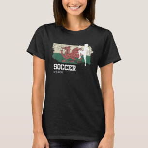 Fußball Wales Flag Fußball Womens Fußball-Girls T-Shirt