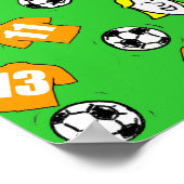 Fußball-Wall-Poster mit Orange-Gold-Shirts Poster (Ecke)