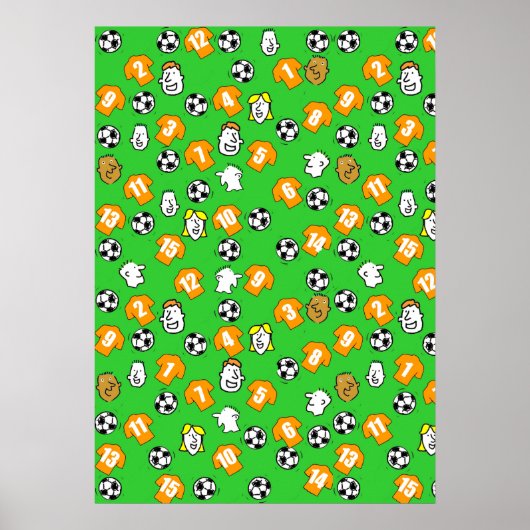 Fußball-Wall-Poster mit Orange-Gold-Shirts Poster (Vorne)