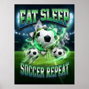 Fußball-Wandkunst - Retro-90er-Bootleg-Stil Poster