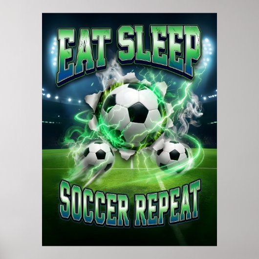 Fußball-Wandkunst - Retro-90er-Bootleg-Stil Poster (Vorne)
