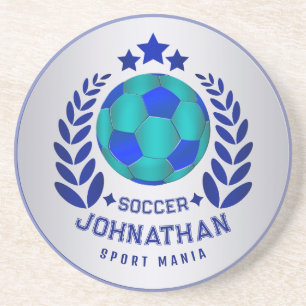 Fußball-Wappen Helle blaue Sport-Fan-Geschenke Getränkeuntersetzer