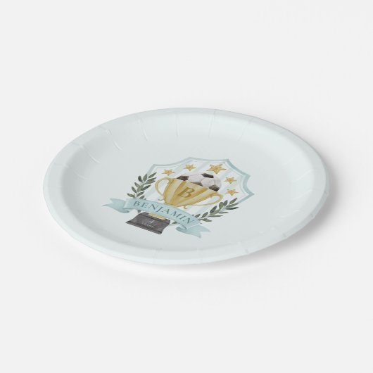 Fußball-Wappen Pappteller (Schrägansicht)