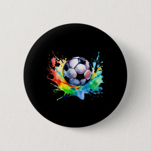 Fußball Wasserfarbe Fußball Kunstsplash Spieler Button