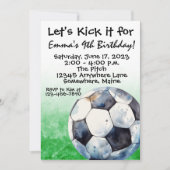 Fußball-Wasserfarbe Geburtstagseinladungen Einladung (Vorderseite)