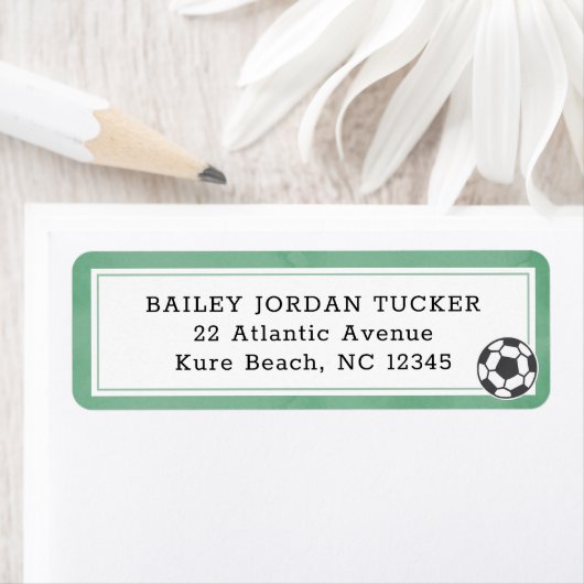 Fußball-Wasserfarbe Grüne Rücksendeadresse (Insitu)