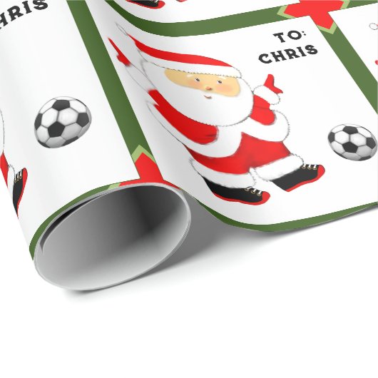 Fußball Weihnachten Geschenkpapier (Rolleneckpunkt)