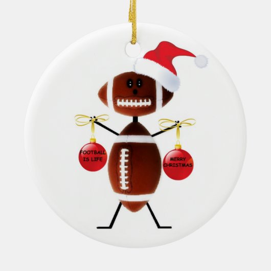Fußball Weihnachten Keramikornament (Hinten)