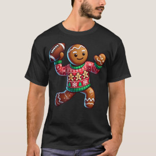 Fußball Weihnachten Lebkuchenmann Fußball Hässlich T-Shirt