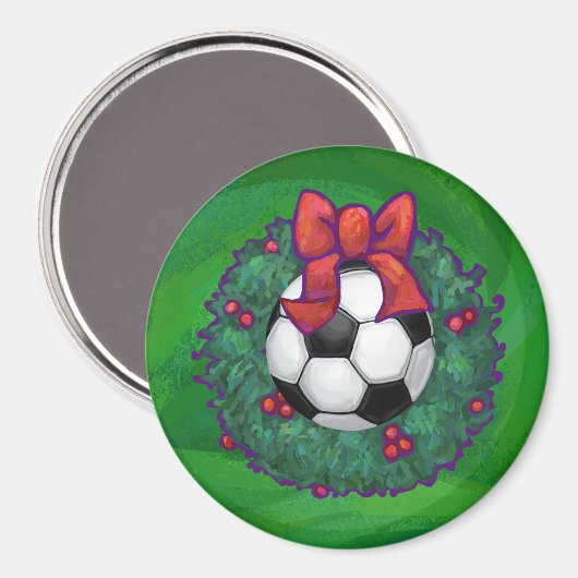 Fußball Weihnachten Magnet (Vorderseite/Rückseite)