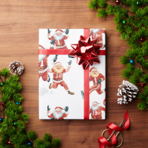 Fußball Weihnachten mit dem Weihnachtsmann Geschenkpapier