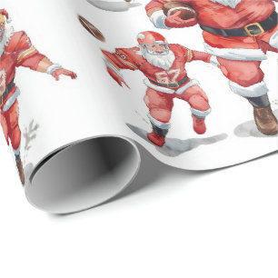 Fußball Weihnachten mit dem Weihnachtsmann Geschenkpapier