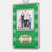 Fußball Weihnachten Rahmen-Ornament Silber (Links)