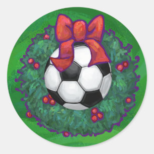 Fußball Weihnachten Runder Aufkleber
