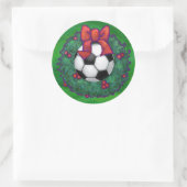 Fußball Weihnachten Runder Aufkleber (Tasche)