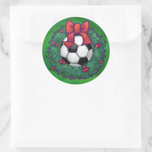 Fußball Weihnachten Runder Aufkleber (Tasche)