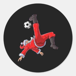 Fußball Weihnachten Santa Fahrrad Kick Xmas Jungen Runder Aufkleber