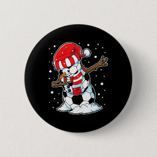Fußball Weihnachten Schneemann Dabbing Byll Santa  Button