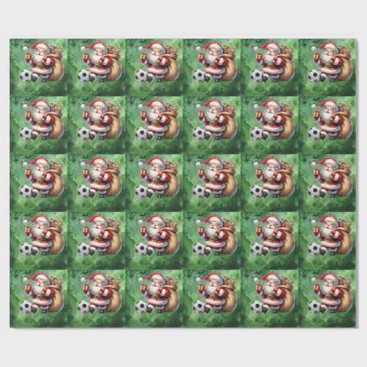 Fußball Weihnachten Thema für Spieler mit Ball Geschenkpapier (Flach)