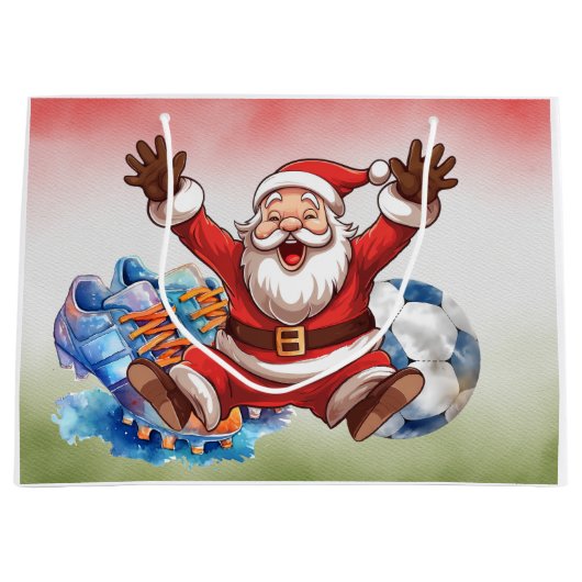 Fußball Weihnachten Thema Große Geschenktasche Große Geschenktüte (Vorderseite)