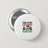 Fußball-Weihnachts-Pyjama-Hemd Button (Vorne & Hinten)