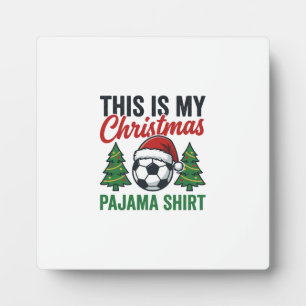 Fußball-Weihnachts-Pyjama-Hemd Fotoplatte