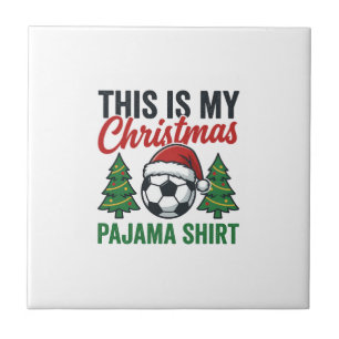 Fußball-Weihnachts-Pyjama-Shirt Fliese