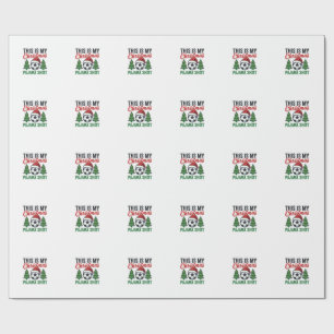 Fußball-Weihnachts-Pyjama-Shirt Geschenkpapier