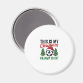 Fußball-Weihnachts-Pyjama-Shirt Magnet (Vorderseite/Rückseite)