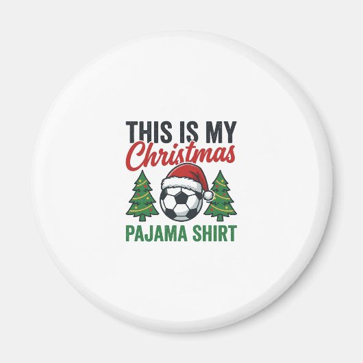 Fußball-Weihnachts-Pyjama-Shirt Magnet (Vorne)